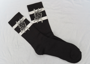 Cotton Crew Glow In The Dark Static Sportswear Socks Black / White glow stripes Full View