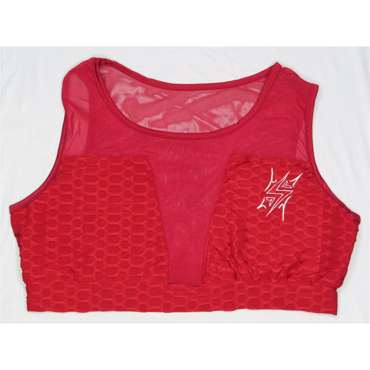 Womens Sports Bra Lightweight Scrunch Static Sportswear -Red