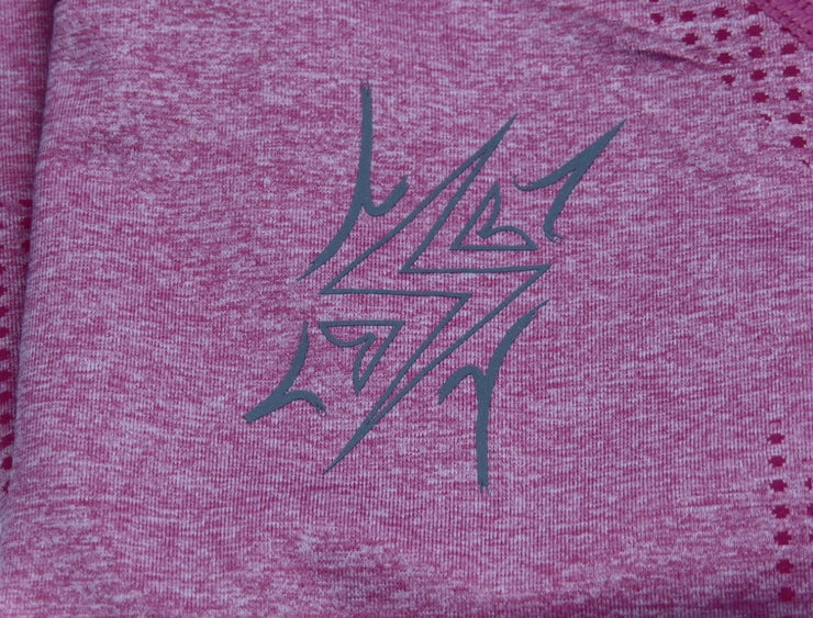 Womens Bombshell Crop Top T-shirts Static Sportswear Pink Logo Close Up