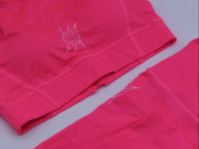 Static Sportswear Womens Racer Sports Bra -Pink and pink leggings