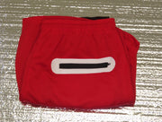 Static Sportswear Men's Compression Shorts -Red- Back Zipper Pocket Folded