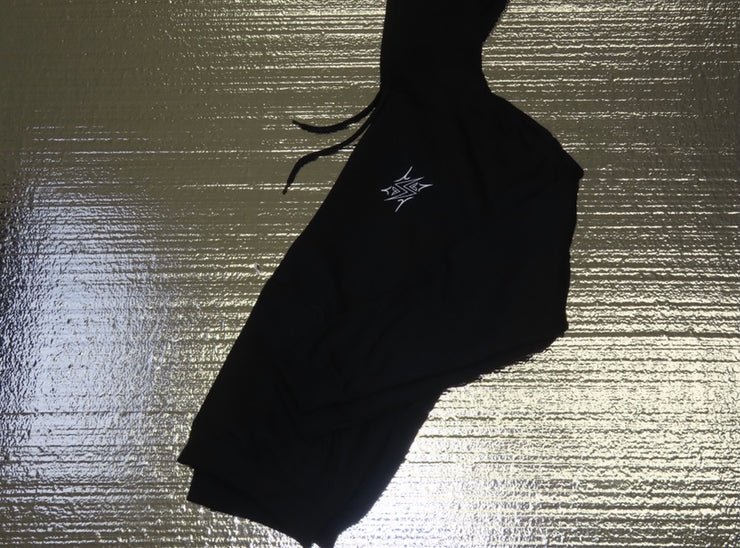 100% Cotton Hoodie zip-up Static Sportswear Black dark contrast