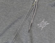100% Cotton Hoodie zip-up Static Sportswear Grey logo close up with zipper