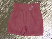Womens Bombshell High Waisted Shorts Static Sportswear -Pink Full View