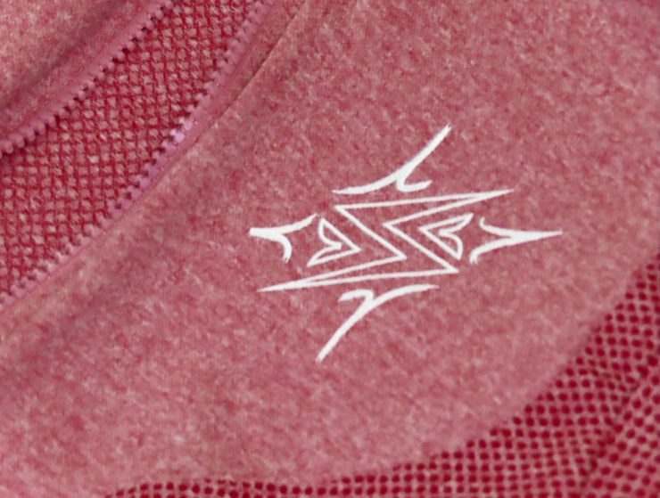 Womens bombshell fit sports jacket -Pink logo close up