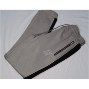 Static Stripe Jogger Pants zipper pockets -Grey