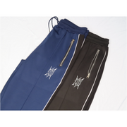 Static Stripe Jogger Pants zipper pockets Static Sportswear -Blue and Black wide view