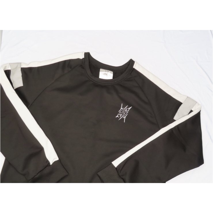 Long-sleeve Crew Neck Sweatshirt Black/White Static Sportswear