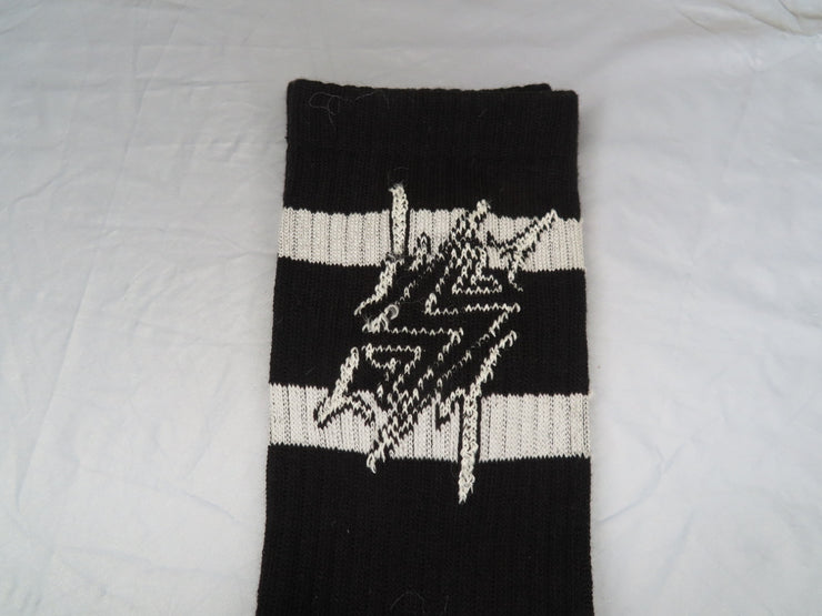 Cotton Crew Glow In The Dark Static Sportswear Sock Black / White glow stripes single sock