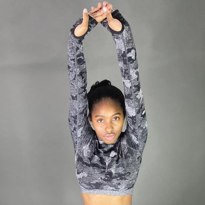 Static Sportswear Women's Camo Runner Yoga Long-sleeve Crop Top